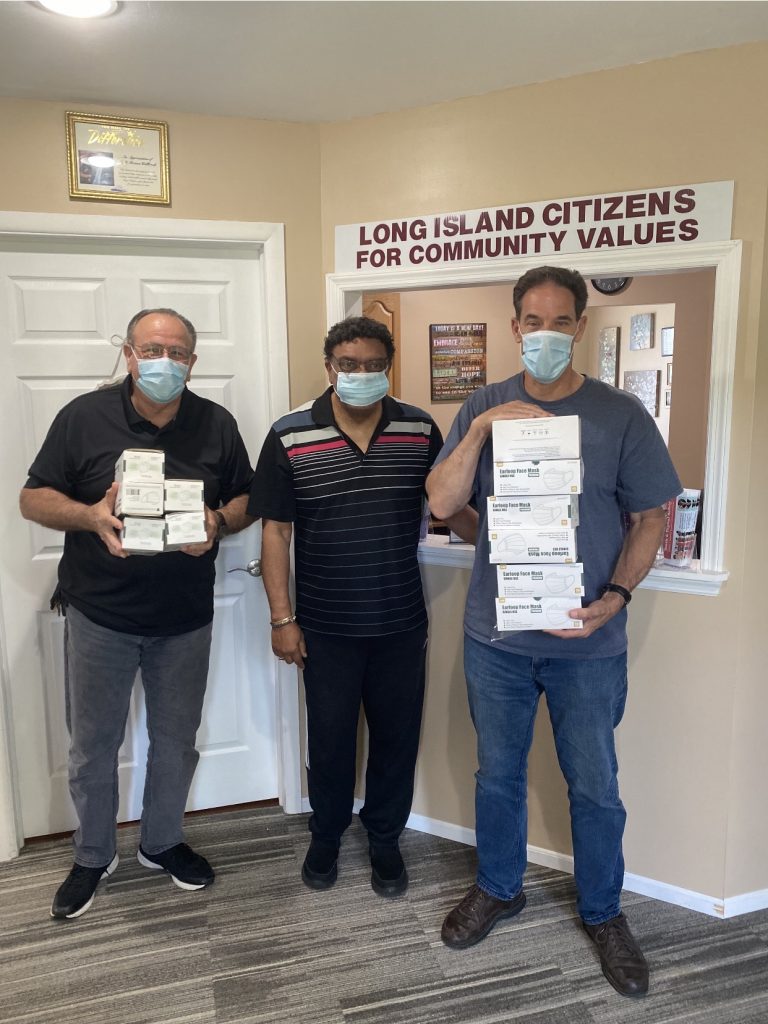 Getting masks out to Suffolk Community, Pastor Phil Cali, Sayville and Pastor Scott Ingvaldsen, Smithtown.